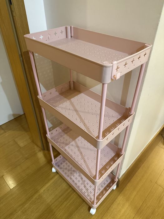 Carrinho organizador rosa