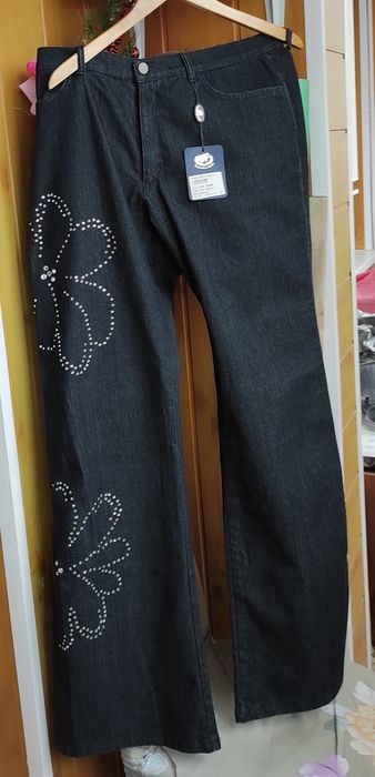 Джинси чорні з камінцями Італія
