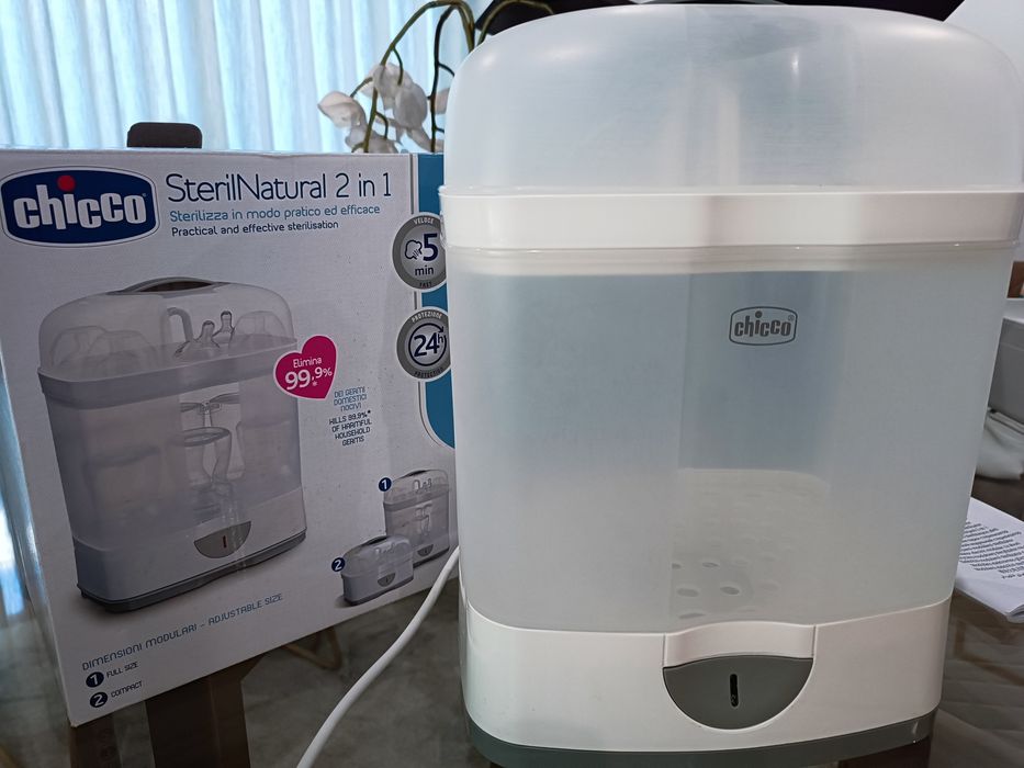 Esterilizador a Vapor Chicco SterilNatural 2 em 1 – Como Novo (com Caixa)