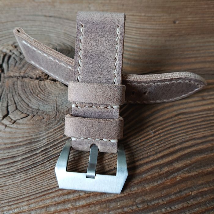 PROMOCJA Pasek do zegarka Panerai 24 mm ręcznie robiony skóra handmade
