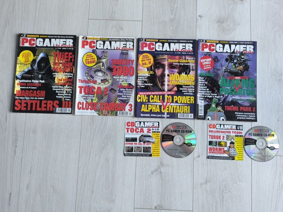 PC GAMER Po Polsku 1999 retro czasopismo 1-4/99 + 2 CD gaming