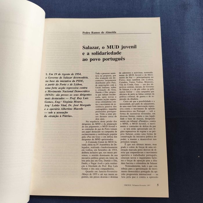 Revista Vértice 76 - Janeiro-Fevereiro 1997