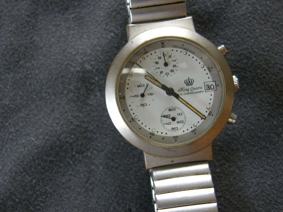 King Quartz chronograf sportowy niemiecki zegarek