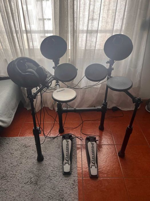 Bateria Eletrónica Carlsbro CSD100 com Phones Roland- QUASE NOVA ...