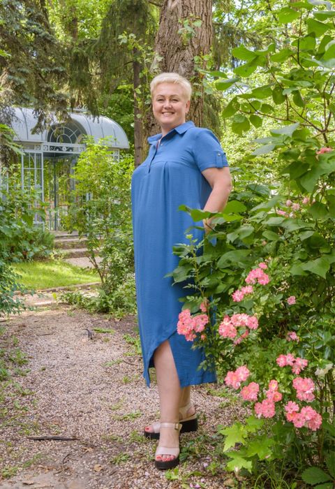 Сукня синя 48 розмір міді