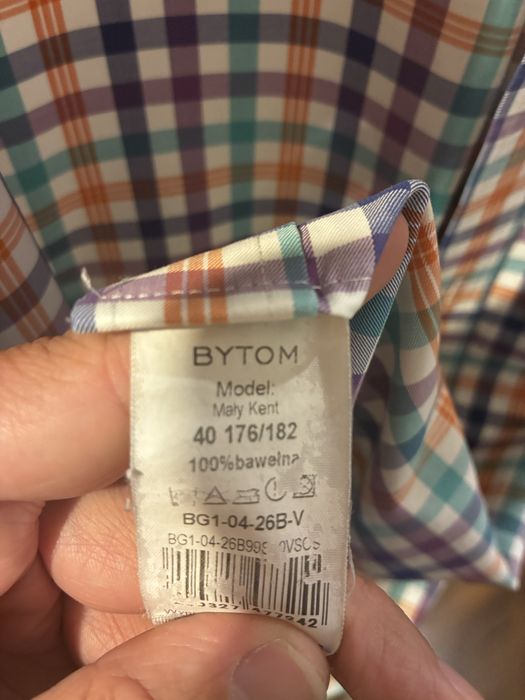 Koszula w kratke BYTOM rozm 40 176/182 100% bawelna