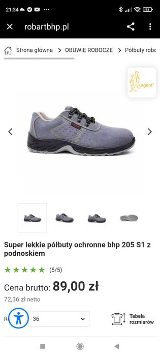 Buty robocze, ochronne Urgent rozm 39