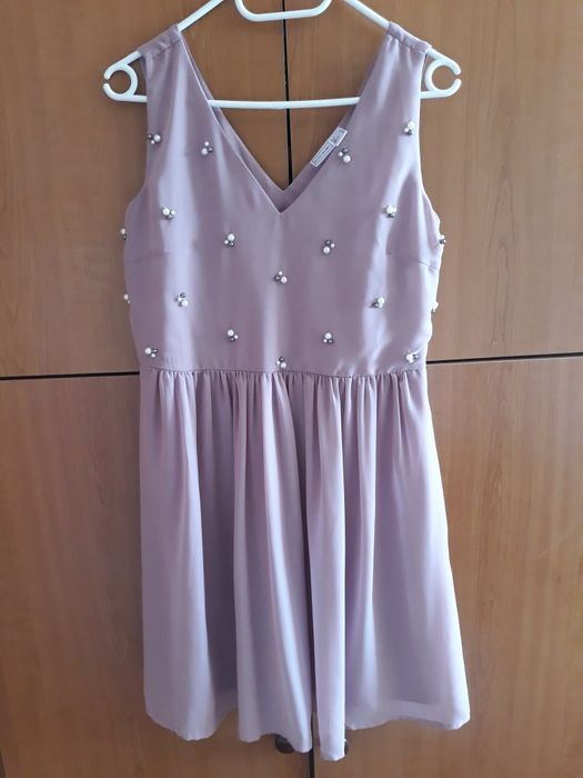 Sukienka nowa brudny róż elegancka chrzest komunia wesele