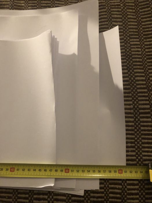 Tiras de papel A3 e  tamanho variavel