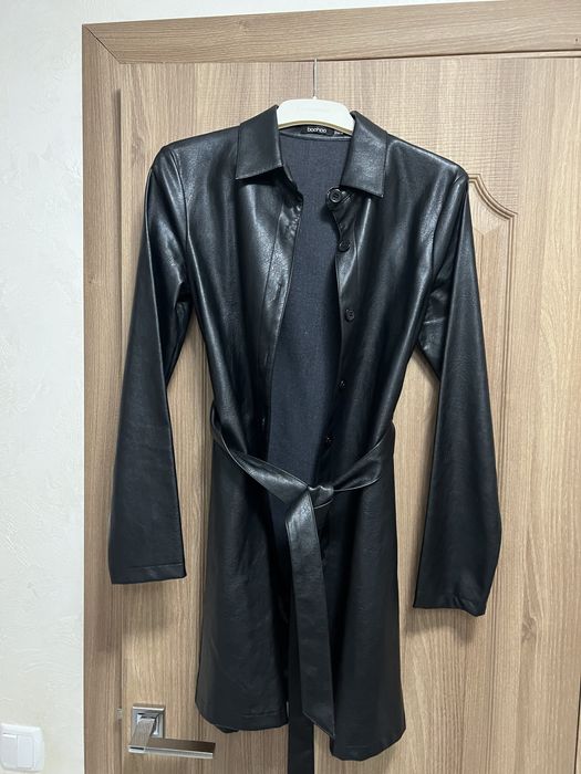 Шкіряний плащ сукня