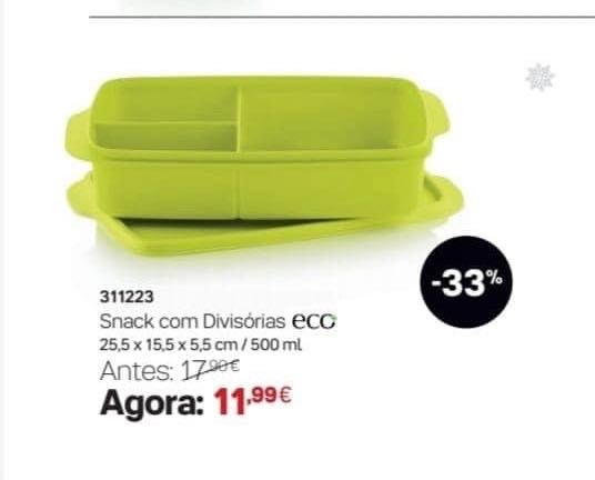 Tupperware Caixa Snack com Divisórias