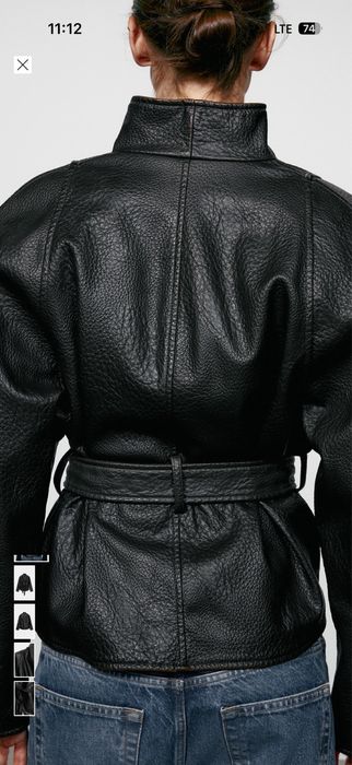 Шкірянка косуха Zara, нова з біркою, темно коричнева Xs