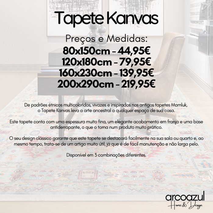 Tapete Kanva Oriental - 3 Modelos e várias medidas By Arcoazul