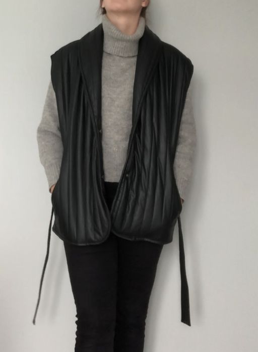 Czarna, pikowana kamizelka ala skórzana Bik Bok, OJ Nellie