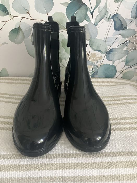 Kalosze damskie czarne klamerka sztyblety roz.38 nowe