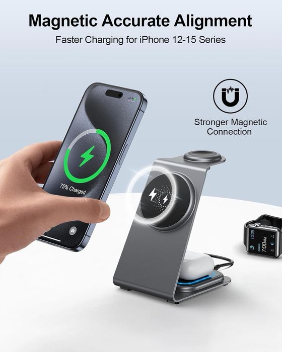 Bezprzewodowa stacja ładująca do Apple Mag-Safe, bezprzewodowa ładowa