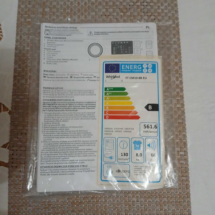 Sprzedam Suszarka Whirlpool Pompa Ciepła FreshCare+ 8kg FT CM 10 8B