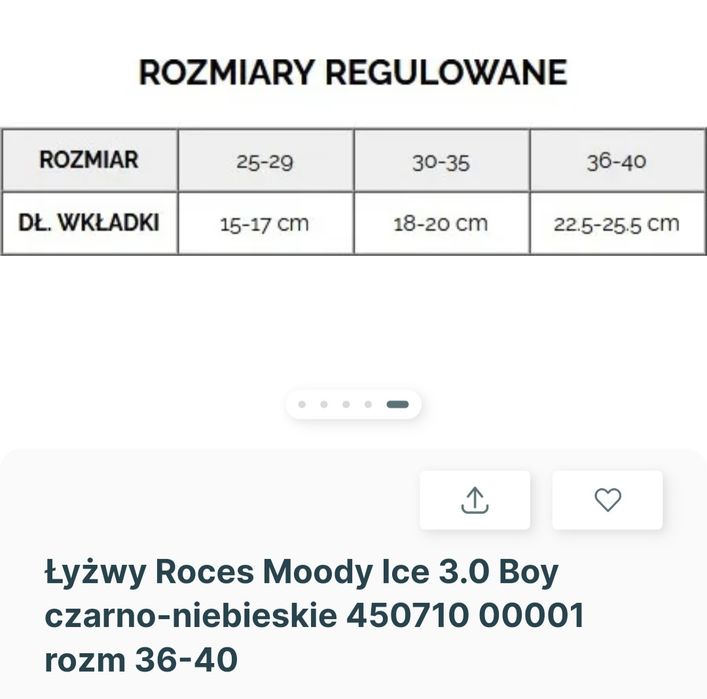Łyżwy regulowane 36-40