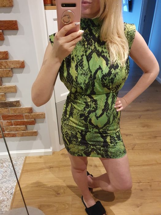 Sukienka neon, wąż Even&Odd 36 hit!