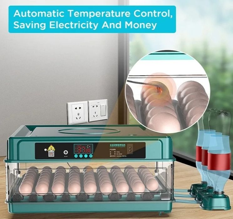 36 Incubadoras para Chocar Ovos, Incubadora de Ovos com Viragem Automática de Ovos e Reposição de Água, Garantia de Dupla Potência, Incubadora Domést.