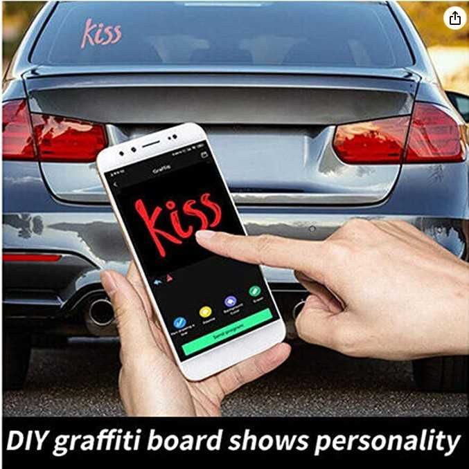 Ecrã LED Espetacular p/carro Emoji Pixel ,controlada Bluetooth e APP.