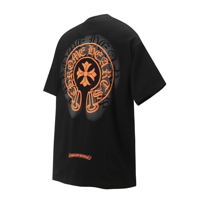 CHROME HEARTS футболка мужская оверсайз с оранжевым унисекс оверсайз