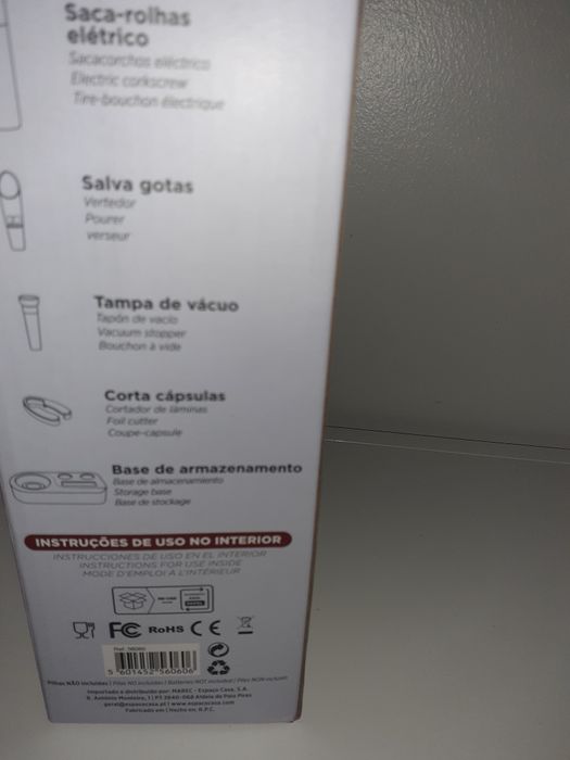 Saca rolhas eléctrico, com acessórios