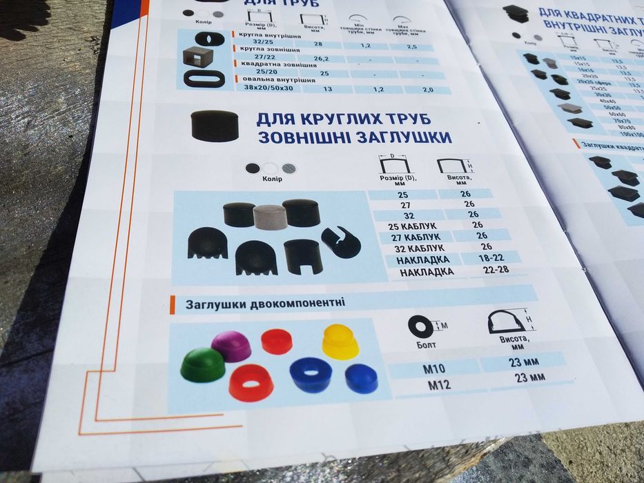 Заглушка пластикова кругла D 40 42 45 48,3 50 57 мм для труб