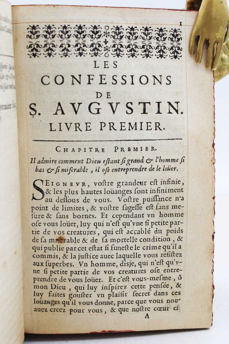 Edição RARÍSSIMA de "Les Confessions de S. Augustin". Ano de 1649.