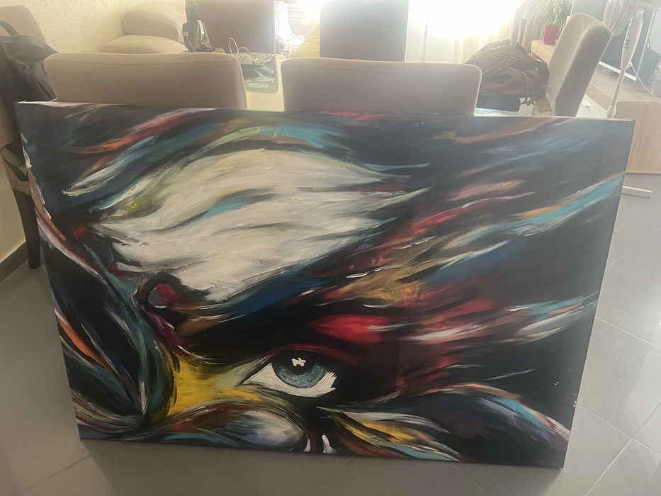 Quadro com pintura abstrata
