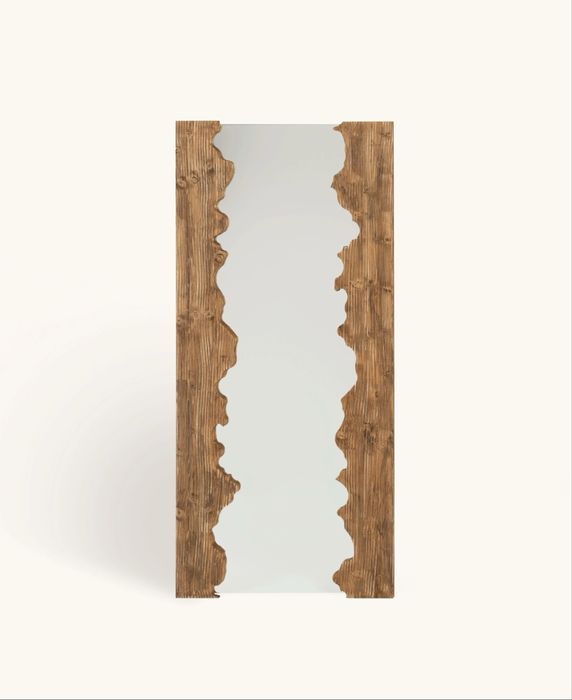Espelho de Chão/Parede em Madeira Maciça – Ideal para Hall ou Quarto
