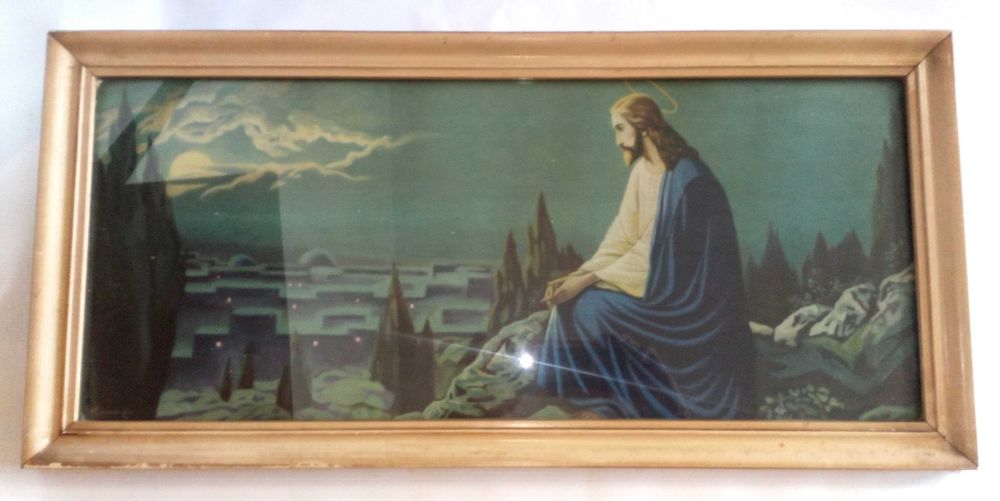 Stary obraz Ikona "Jezus na Górze Oliwnej" ponadczasowy