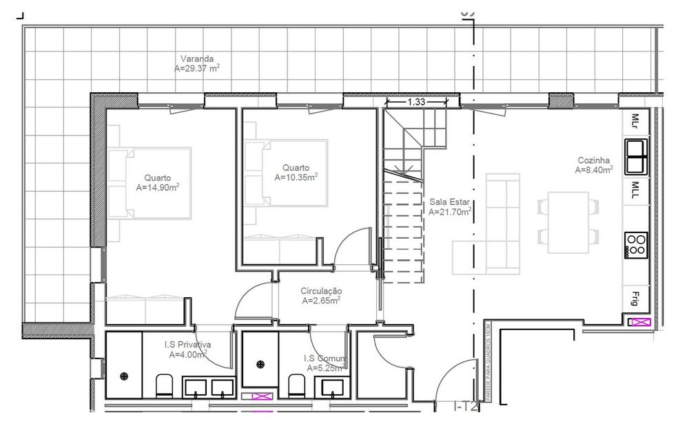 Apartamento T2 Duplex Novo
