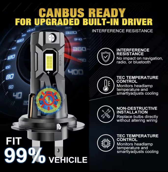 Автолампи LED XStorm цоколь H7 120 W 30000 LM 6000 K 12v