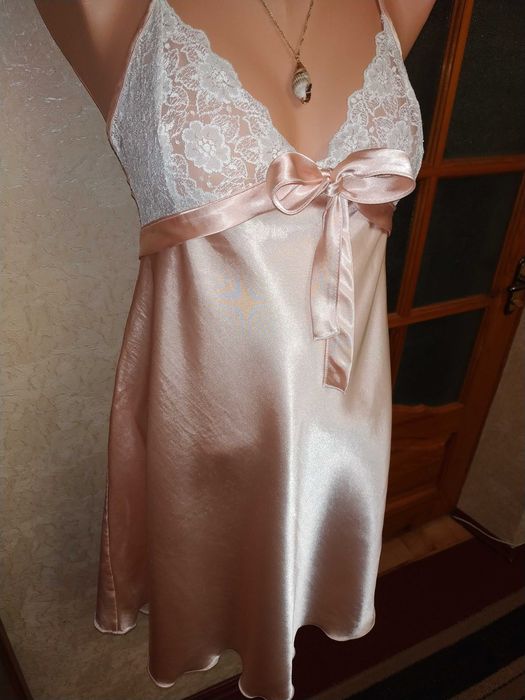 Эротический женский пеньюар нежно розового,персикового цвета 38 р