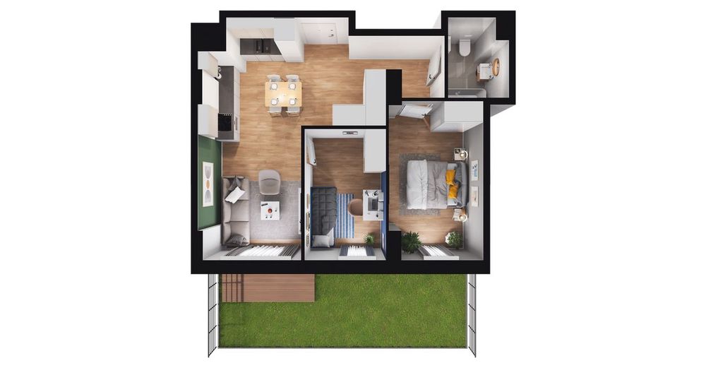 3-pokojowe mieszkanie 51 m² + ogródek Bez Prowizji - Widok 2