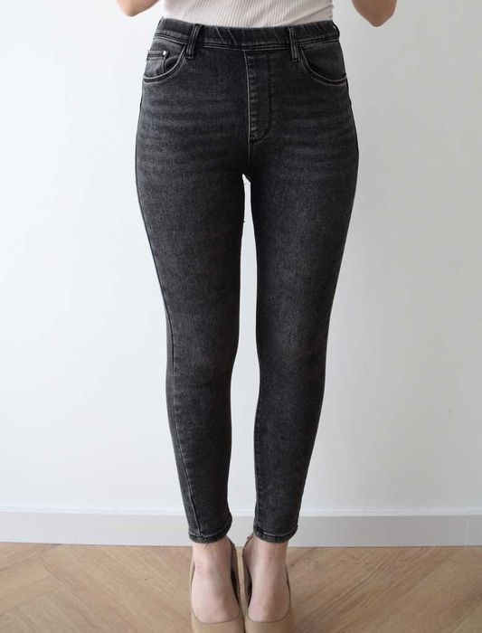 M.Sara spodnie jeansy push up jasno czarne tregginsy w31 l wysoki stan