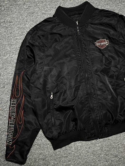 Чоловічий бомбер HARLEY DAVIDSON Flames Nylon Bomber Jacket - Розмір XL