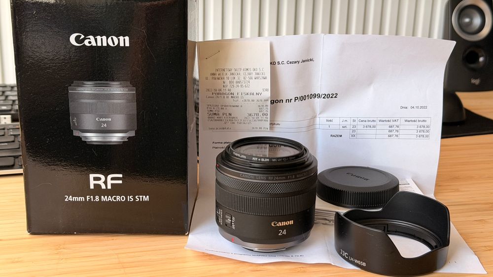Canon RF 24mm F1.8 Macro IS STM Stan jak nowy i gratisy