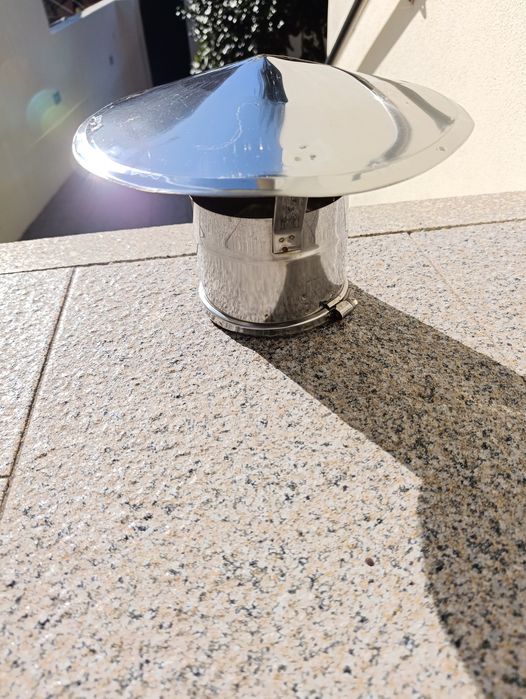 Chapéu de chaminé em inox Ø130 – bom estado