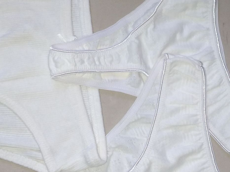 Vintage 3 x Nowe biale majtki stringi