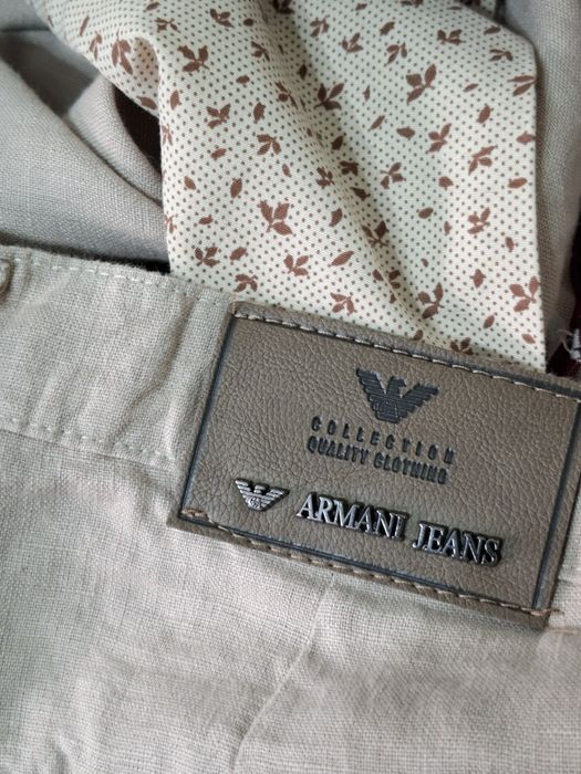 Męskie spodnie bawełniane lniane styl Chino 34 L/XL