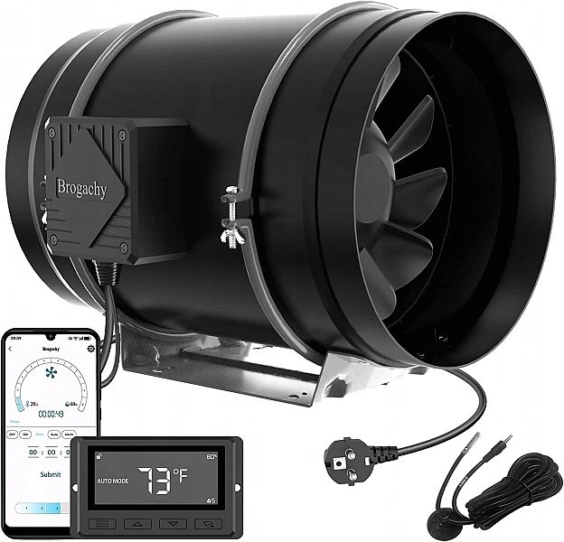 Wentylator Rurowy Kanałowy Wyciąg Aygrochy Cyrkulacja Powietrza 200Mm