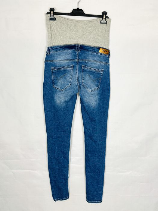 Niebieskie jeansy ciążowe z panelem M 38