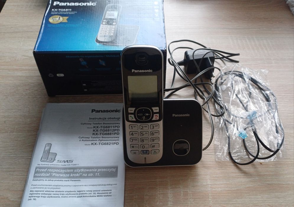 Telefon bezprzewodowy Panasonic KX-TG6811PDB – używany, sprawny