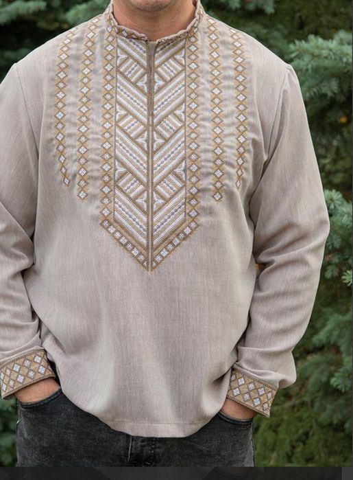 Чоловіча вишиванка льон-бавовна 52, 54, 56 розмір