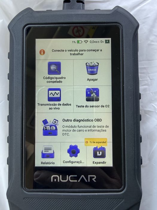 Leitor diagnoticos touchscreen OBD/OBDII CDE900 MUCAR