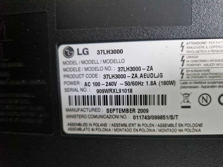 LG 37LH3000 Power Supply64354213894787123