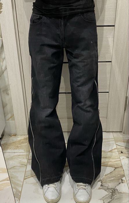 Flared zip jeans, фларед джинси