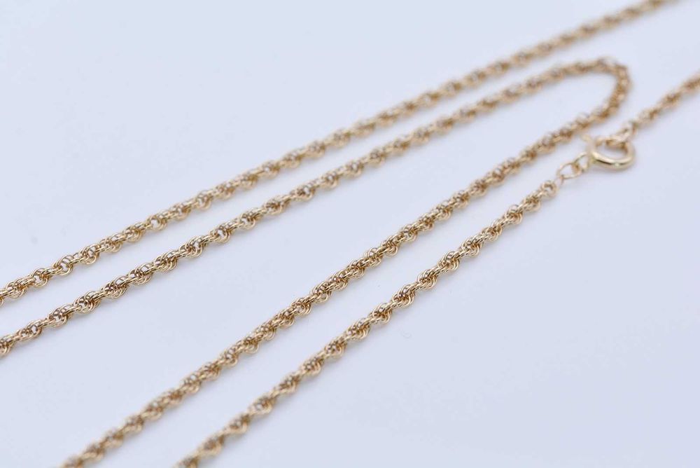 Śliczny złoty łańcuszek o splocie jak kordel bardzo długi 63 CM 375